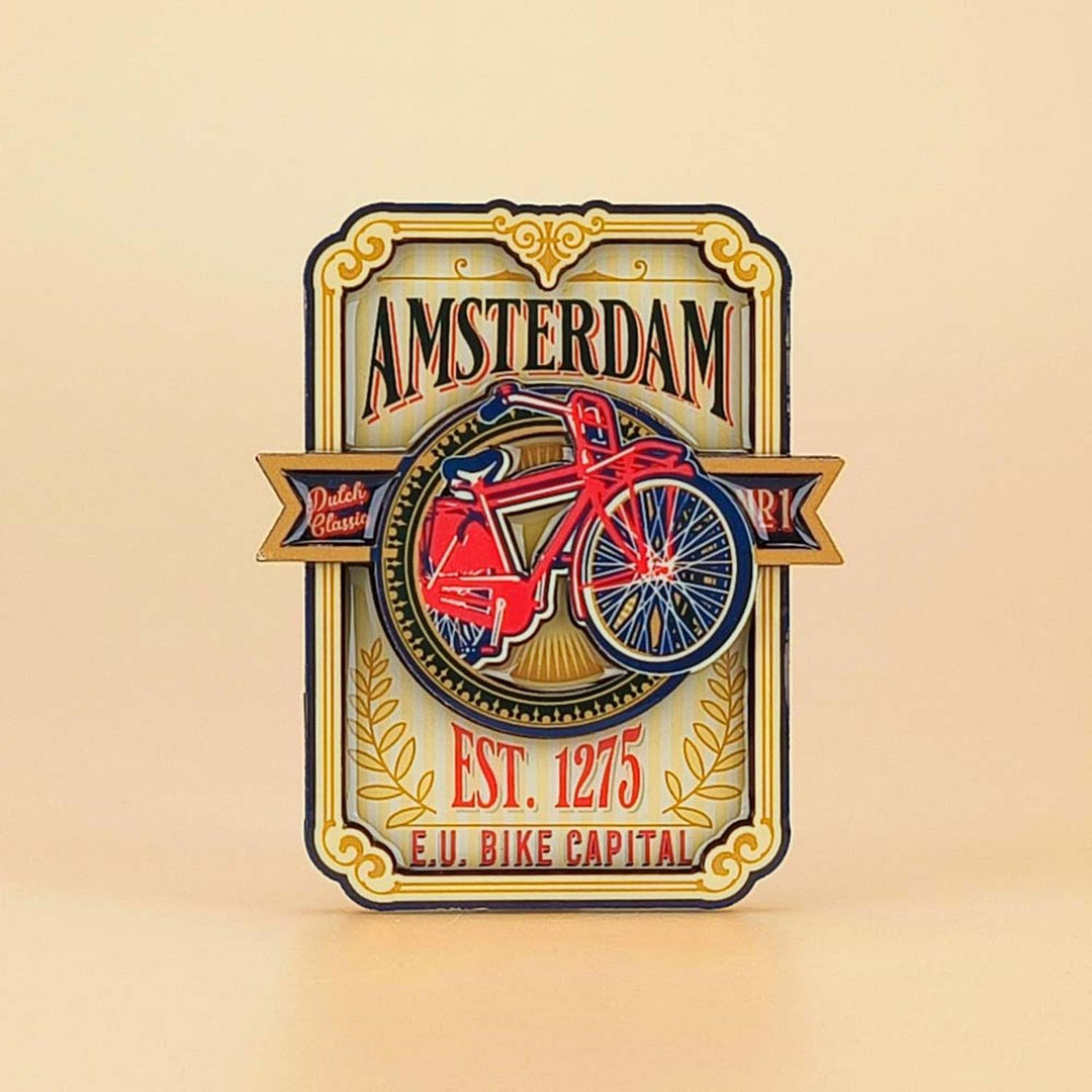 Koelkastmagneet | Amsterdam | Vintage Ship Label - Kleine Eland