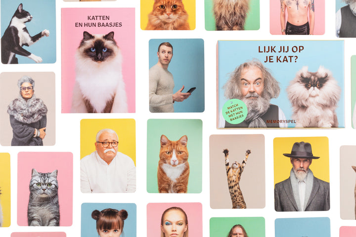 Lijk jij op je kat? | Dutch box surrounded by photo cards