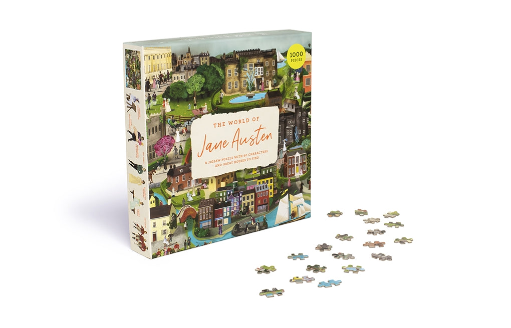 The World of Jane Austen | Upright box with loose puzzle pieces