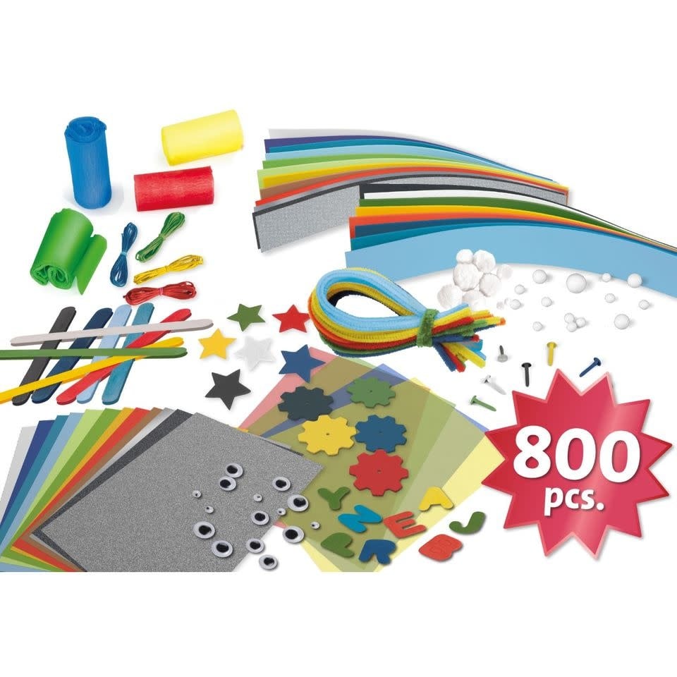 Lena Creatief | Jumbo Knutselkoffer | Blauw | 800 delig | 5+ - Kleine Eland