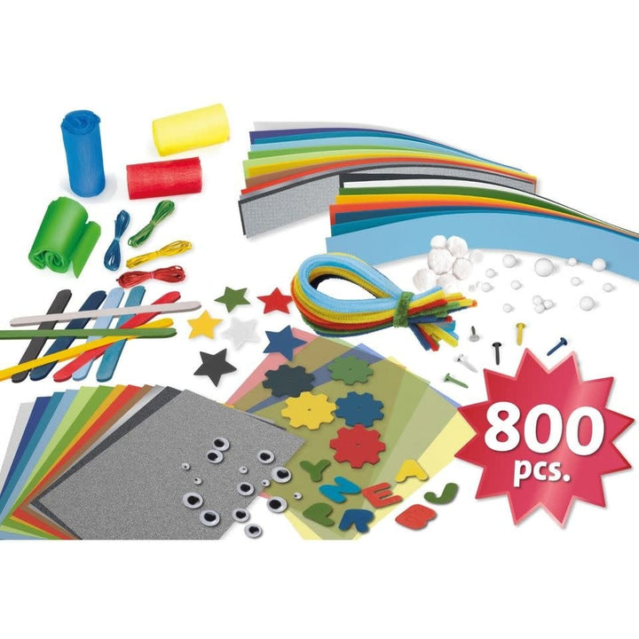 Lena Creatief | Jumbo Knutselkoffer | Blauw | 800 delig | 5+ - Kleine Eland