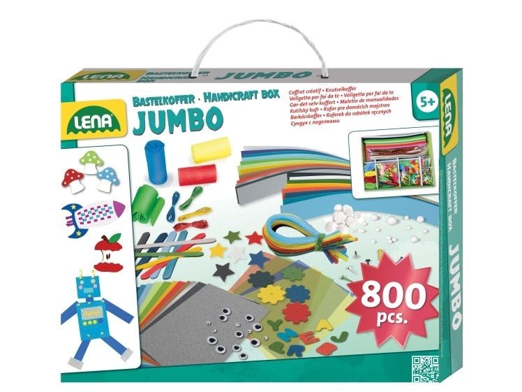 Lena Creatief | Jumbo Knutselkoffer | Blauw | 800 delig | 5+ - Kleine Eland