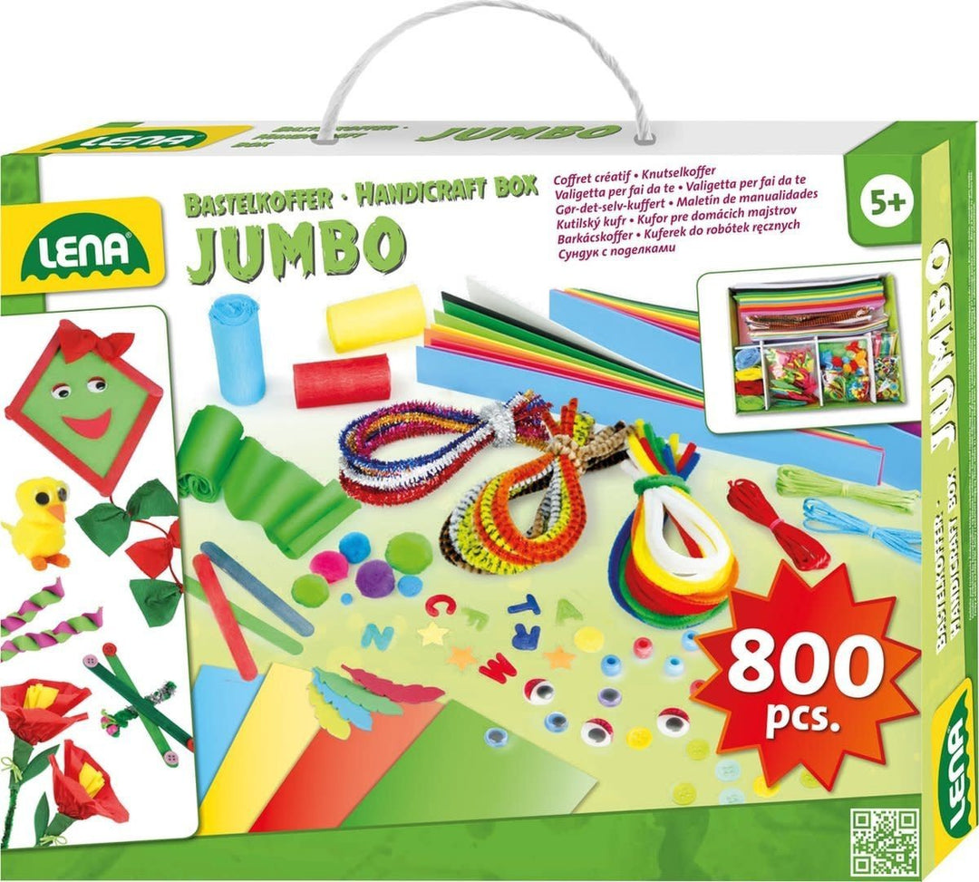 Lena Creatief | Jumbo Knutselkoffer | Groen | 800 onderdelen | 5+ - Kleine Eland