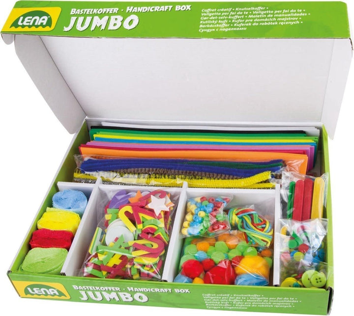 Lena Creatief | Jumbo Knutselkoffer | Groen | 800 onderdelen | 5+ - Kleine Eland