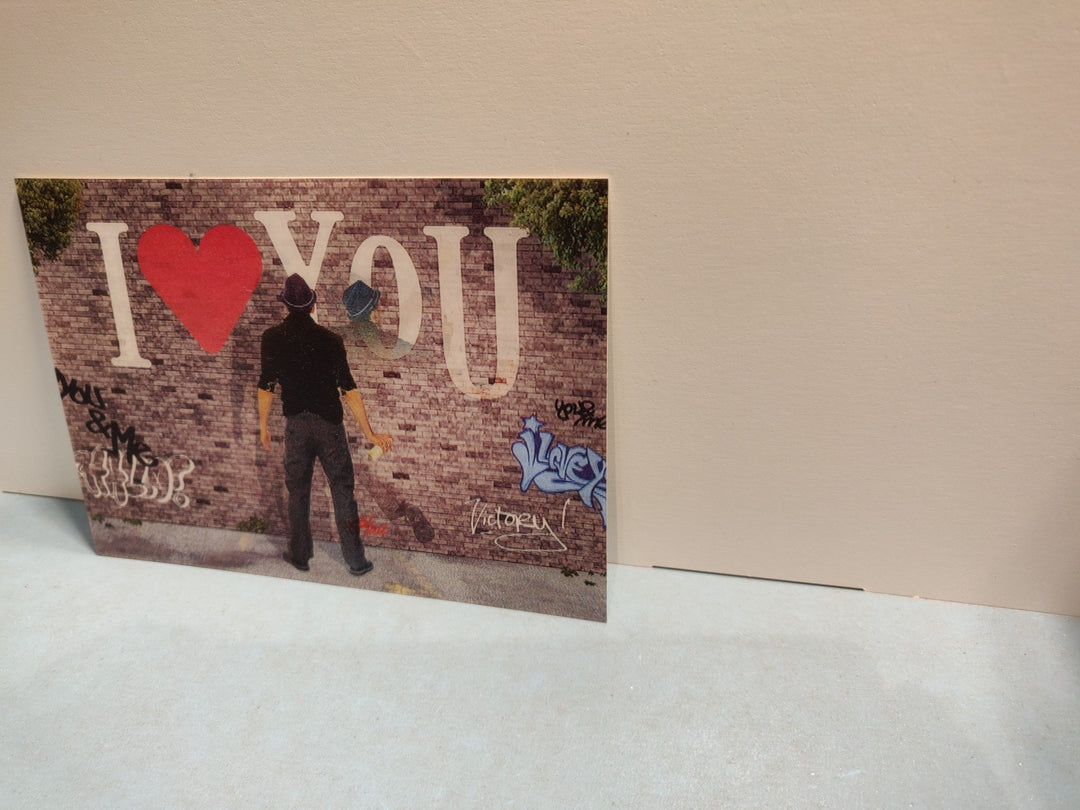 Lenticulaire Kaart Bewegend | Graffiti | I love you - Kleine Eland