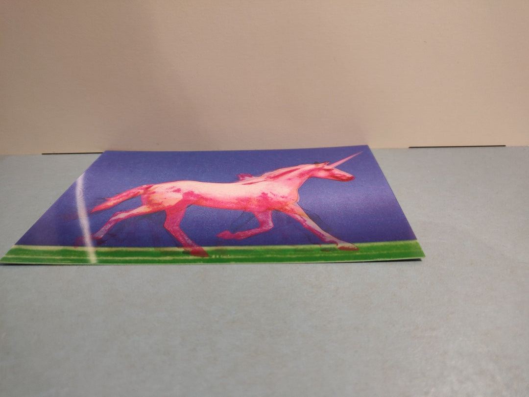Lenticulaire Kaart Bewegend | Roze Eenhoorn - Kleine Eland