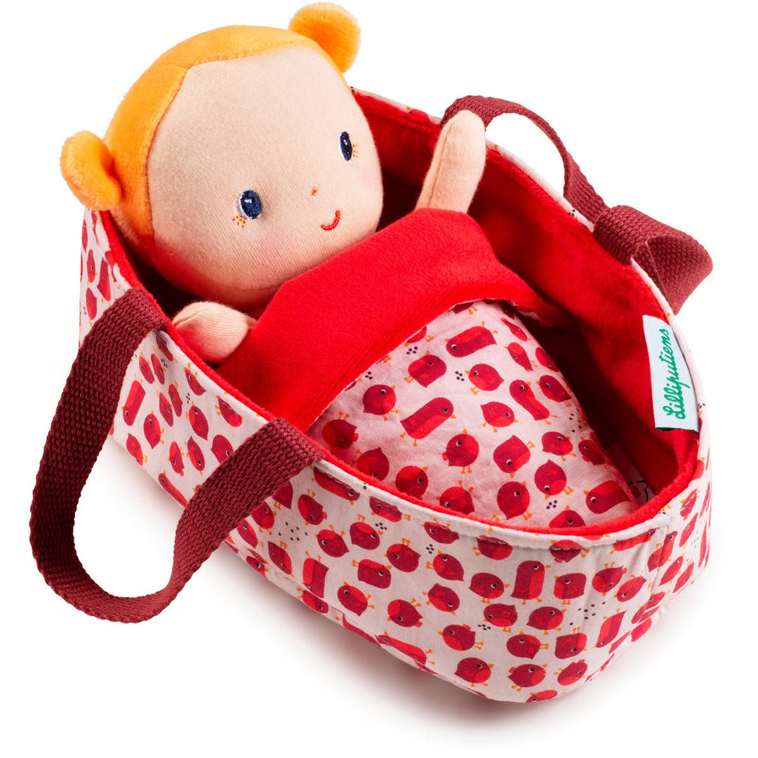 Lilliputiens | Draagmand 21 cm | met Pop 20 cm | Agathe | 2+ - Kleine Eland