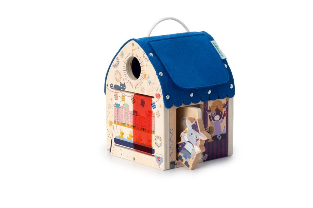 Lilliputiens | Houten Ontdekkingshuis | Houten Huis met Stofjes | Optische Illusies 20 cm | 3+ - Kleine Eland