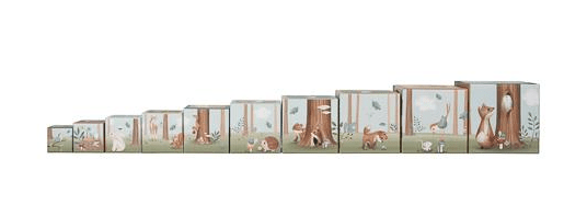 Little Dutch | Forest Friends | Stapelkubussen | 10 delig | +18 maanden - Kleine Eland