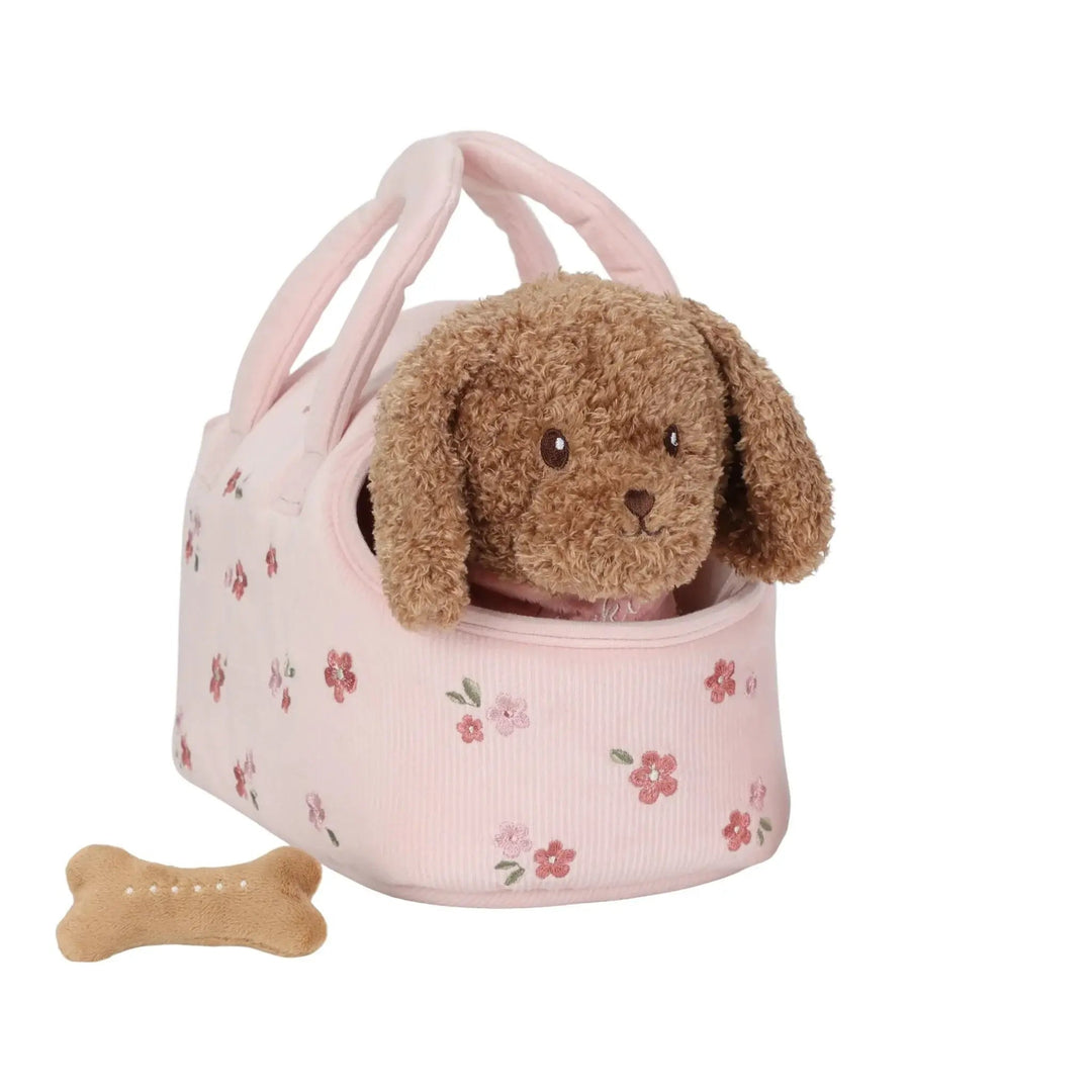 Little Dutch | Hond Jackie met Bot | in Stoffen Tas van 22 cm | 0+ - Kleine Eland
