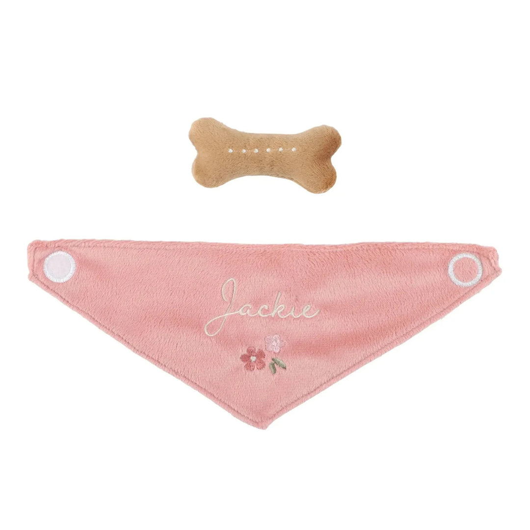Little Dutch | Hond Jackie met Bot | in Stoffen Tas van 22 cm | 0+ - Kleine Eland