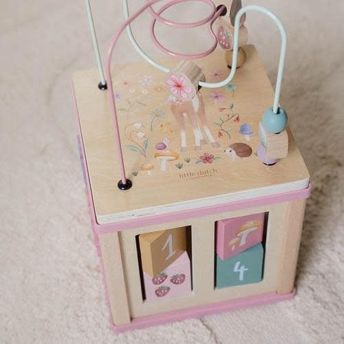Little Dutch | Houten Activiteiten Kubus | Fairy Garden | 40 cm | +18 mnd - Kleine Eland