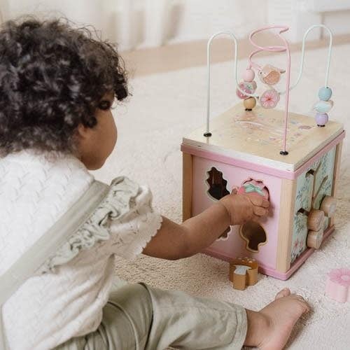 Little Dutch | Houten Activiteiten Kubus | Fairy Garden | 40 cm | +18 mnd - Kleine Eland