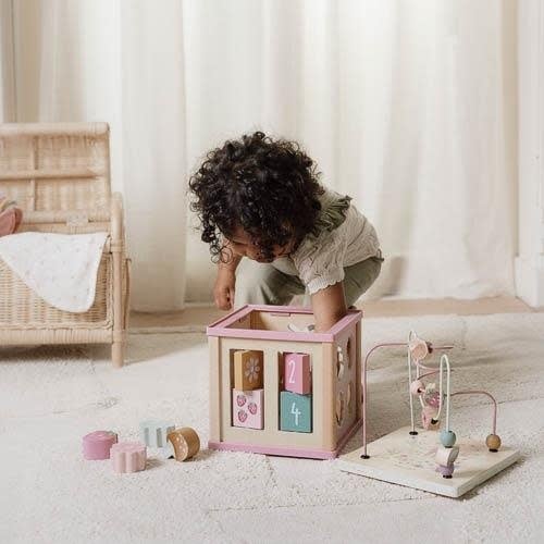 Little Dutch | Houten Activiteiten Kubus | Fairy Garden | 40 cm | +18 mnd - Kleine Eland