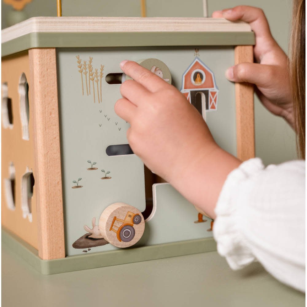 Little Dutch | Houten Activiteiten Kubus | Little Farm | 40 cm | +18 mnd - Kleine Eland