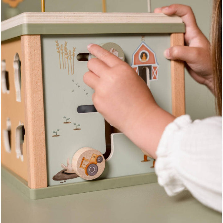 Little Dutch | Houten Activiteiten Kubus | Little Farm | 40 cm | +18 mnd - Kleine Eland