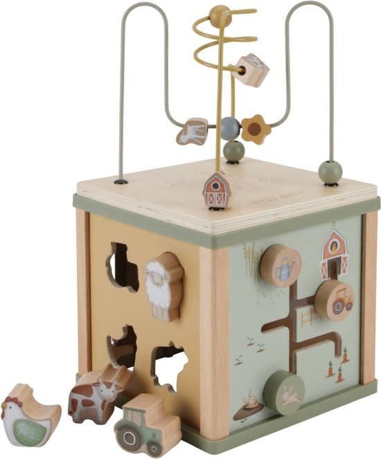 Little Dutch | Houten Activiteiten Kubus | Little Farm | 40 cm | +18 mnd - Kleine Eland