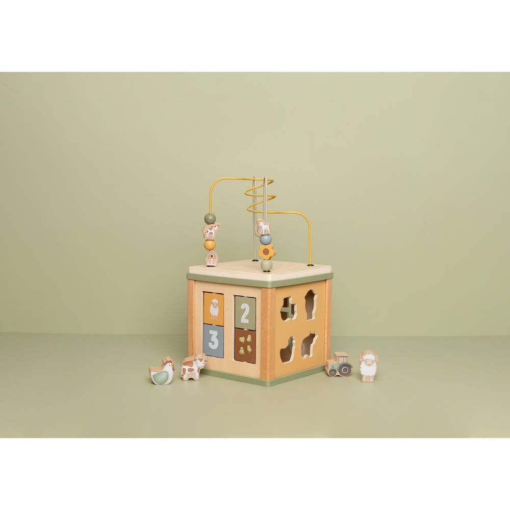 Little Dutch | Houten Activiteiten Kubus | Little Farm | 40 cm | +18 mnd - Kleine Eland