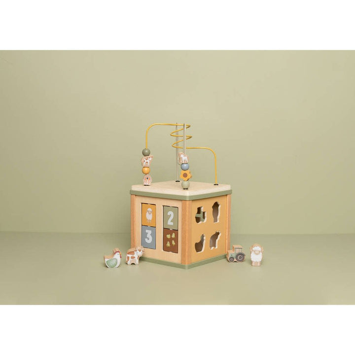 Little Dutch | Houten Activiteiten Kubus | Little Farm | 40 cm | +18 mnd - Kleine Eland