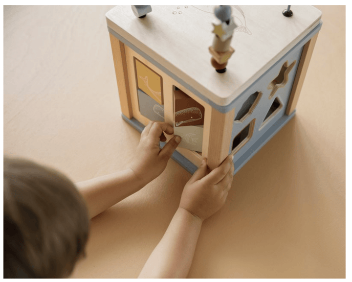 Little Dutch | Houten Activiteiten Kubus | Ocean | 40 cm | +18 mnd - Kleine Eland