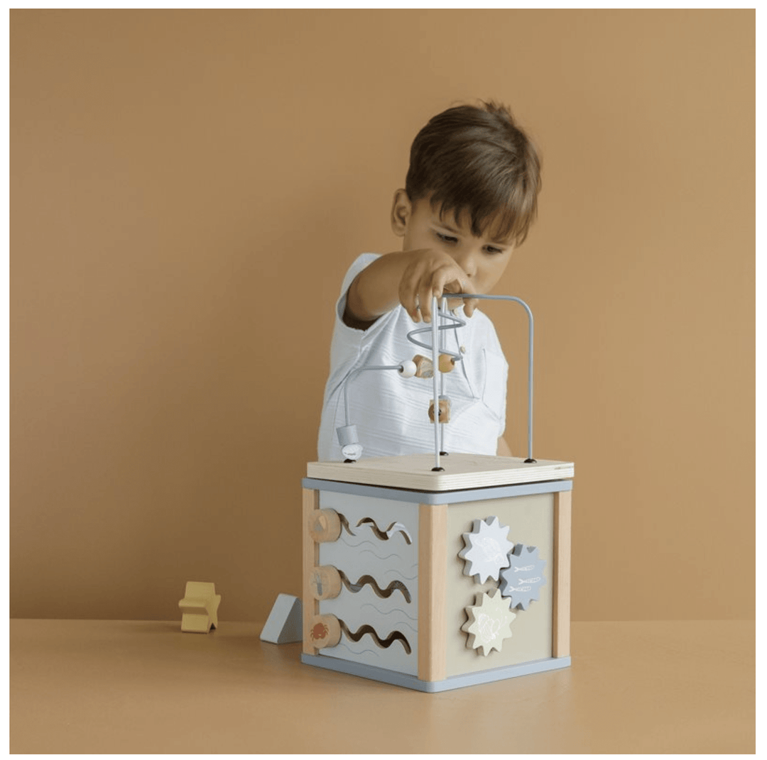 Little Dutch | Houten Activiteiten Kubus | Ocean | 40 cm | +18 mnd - Kleine Eland