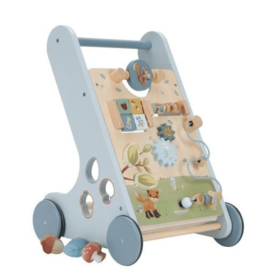 Little Dutch | Houten Activiteiten Loopwagen | Babywalker | Forest Friends | 1+ - Kleine Eland