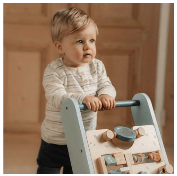 Little Dutch | Houten Activiteiten Loopwagen | Babywalker | Forest Friends | 1+ - Kleine Eland