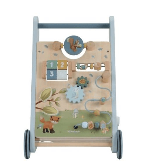 Little Dutch | Houten Activiteiten Loopwagen | Babywalker | Forest Friends | 1+ - Kleine Eland