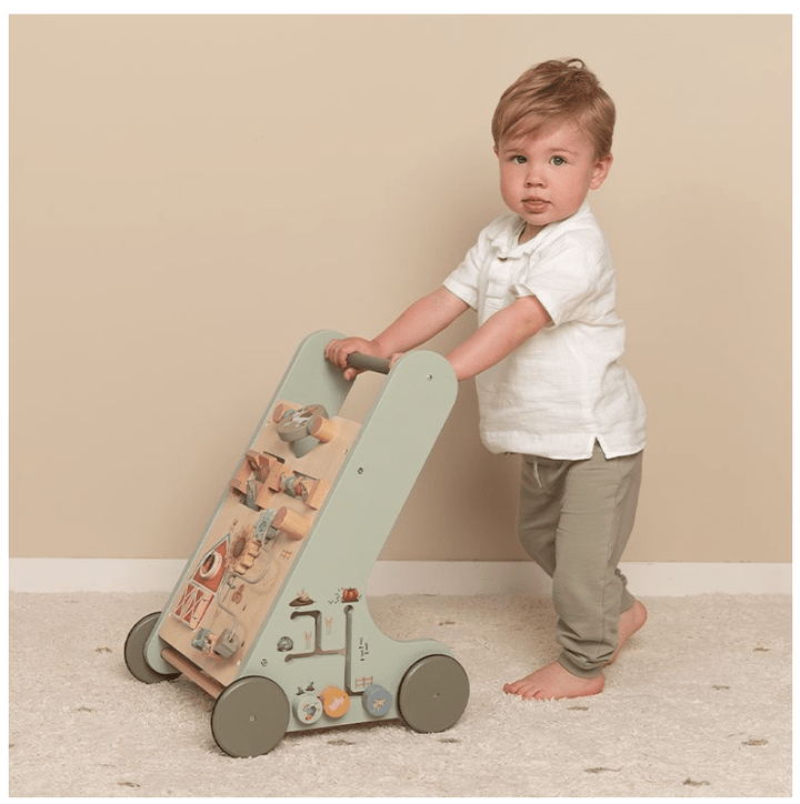 Little Dutch | Houten Activiteiten Loopwagen | Babywalker | Little Farm | 1+ - Kleine Eland