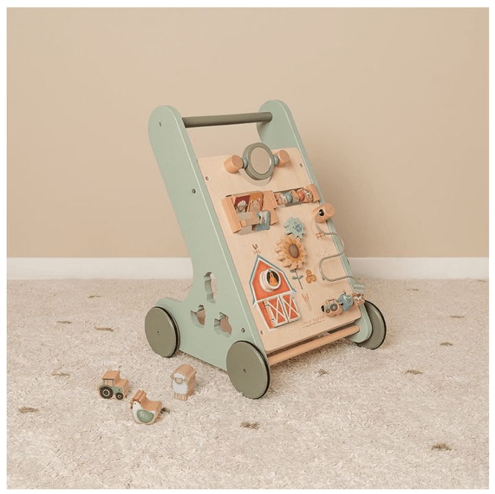 Little Dutch | Houten Activiteiten Loopwagen | Babywalker | Little Farm | 1+ - Kleine Eland