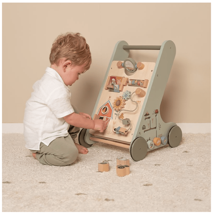 Little Dutch | Houten Activiteiten Loopwagen | Babywalker | Little Farm | 1+ - Kleine Eland