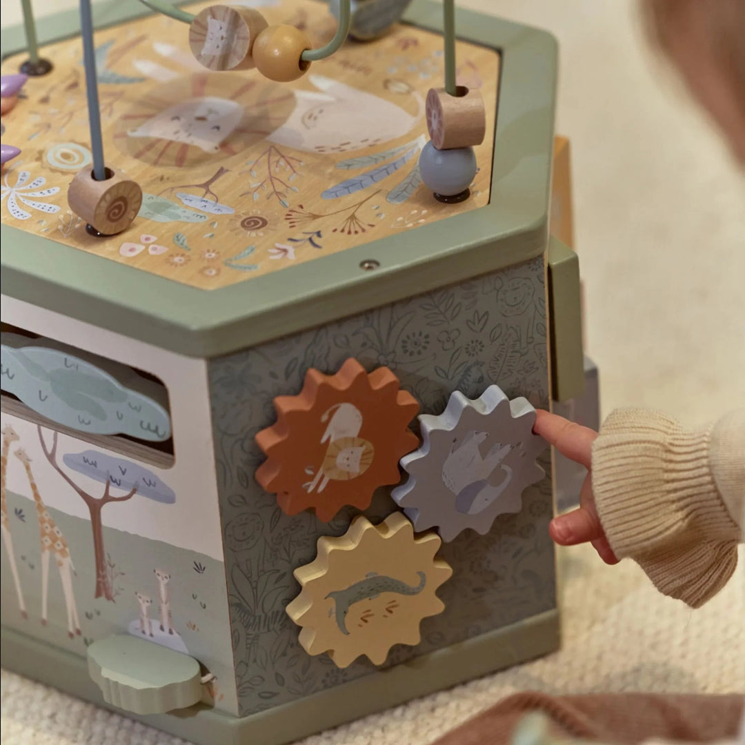 Little Dutch | Houten Activiteiten Zeshoek | Safari Friends | 33 cm | +18 mnd - Kleine Eland