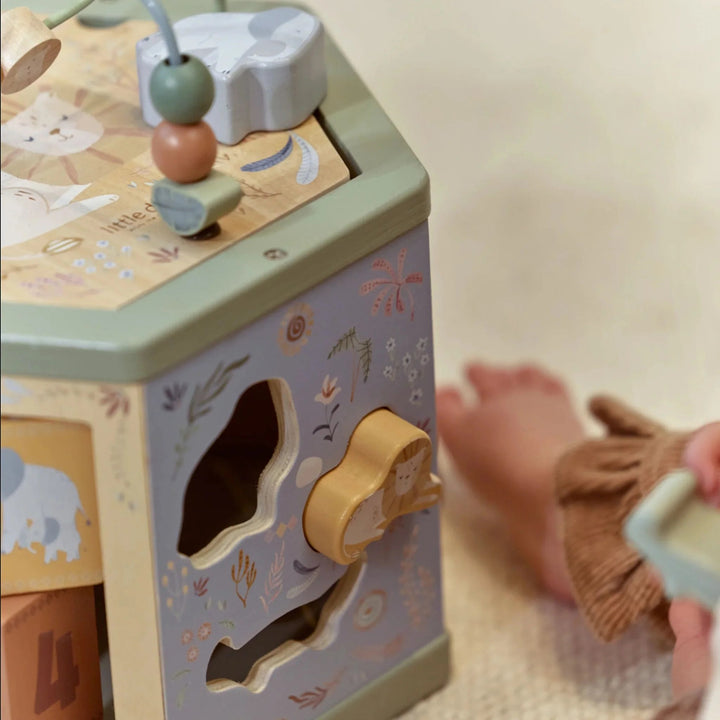 Little Dutch | Houten Activiteiten Zeshoek | Safari Friends | 33 cm | +18 mnd - Kleine Eland