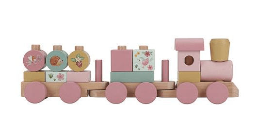 Little Dutch | Houten Blokkentrein | Fairy Garden | 17 delig | 45 cm | 1+ - Kleine Eland
