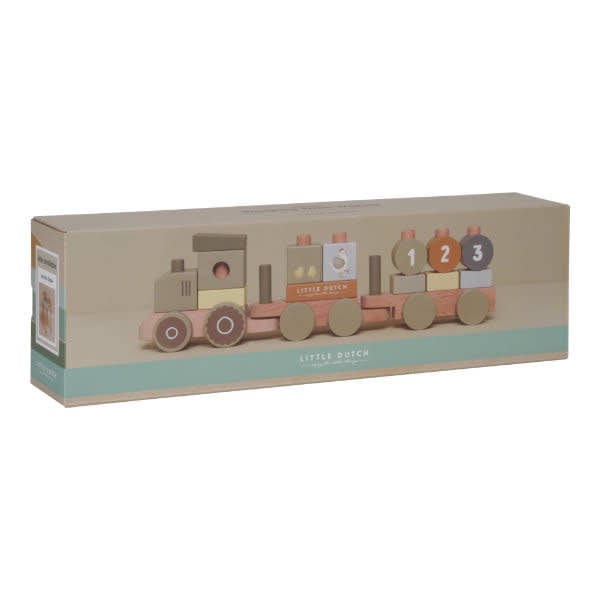 Little Dutch | Houten Blokkentrein | Little Farm | 16 delig | 45 cm | 1+ - Kleine Eland