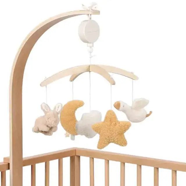 Little Dutch | Houten Boxmobiel met Ronddraaiend Muziekdoosje | Newborn Naturals | 0+ - Kleine Eland
