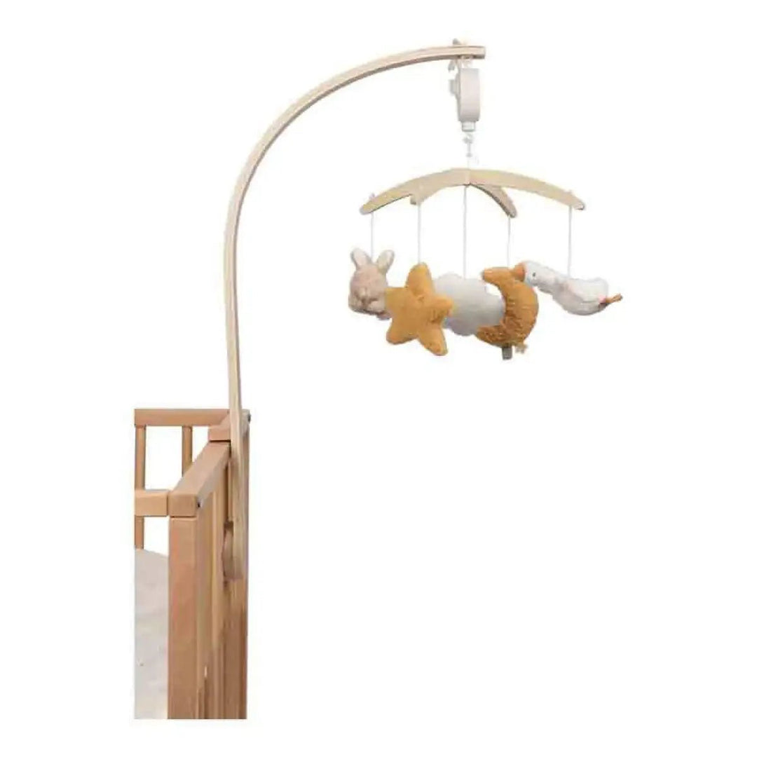 Little Dutch | Houten Boxmobiel met Ronddraaiend Muziekdoosje | Newborn Naturals | 0+ - Kleine Eland