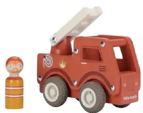 Little Dutch | Houten Brandweerauto | +18 maanden - Kleine Eland