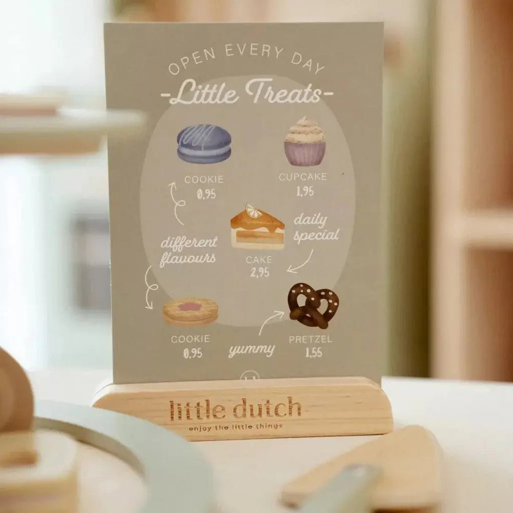 Little Dutch | Houten Etagère met gebak | 19 delig | 20 cm hoog | 3+ - Kleine Eland