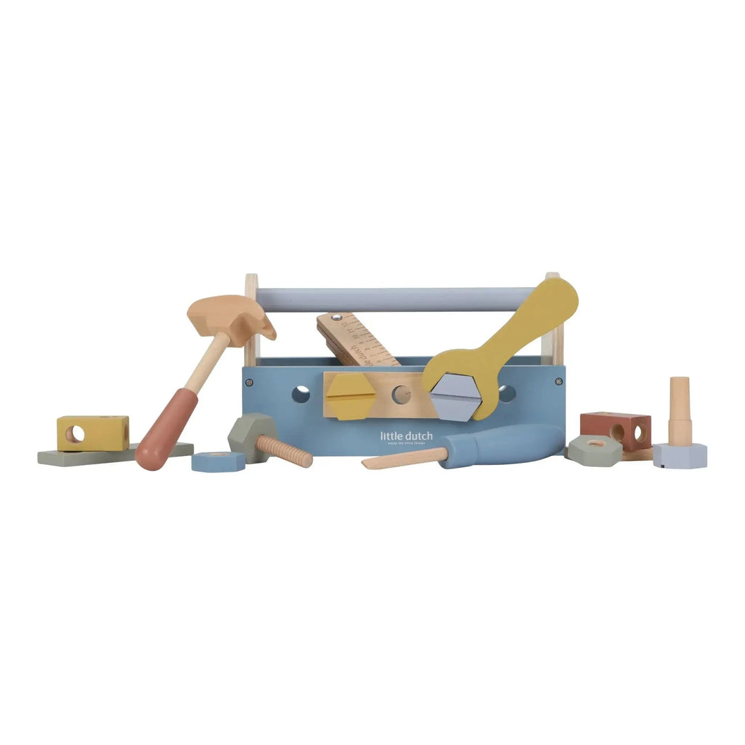 Little Dutch | Houten Gereedschapskist | 12 x 25 x 12 cm | 26 delig | 3+ - Kleine Eland