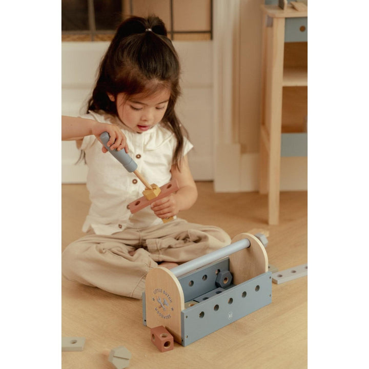 Little Dutch | Houten Gereedschapskist | 12 x 25 x 12 cm | 26 delig | 3+ - Kleine Eland