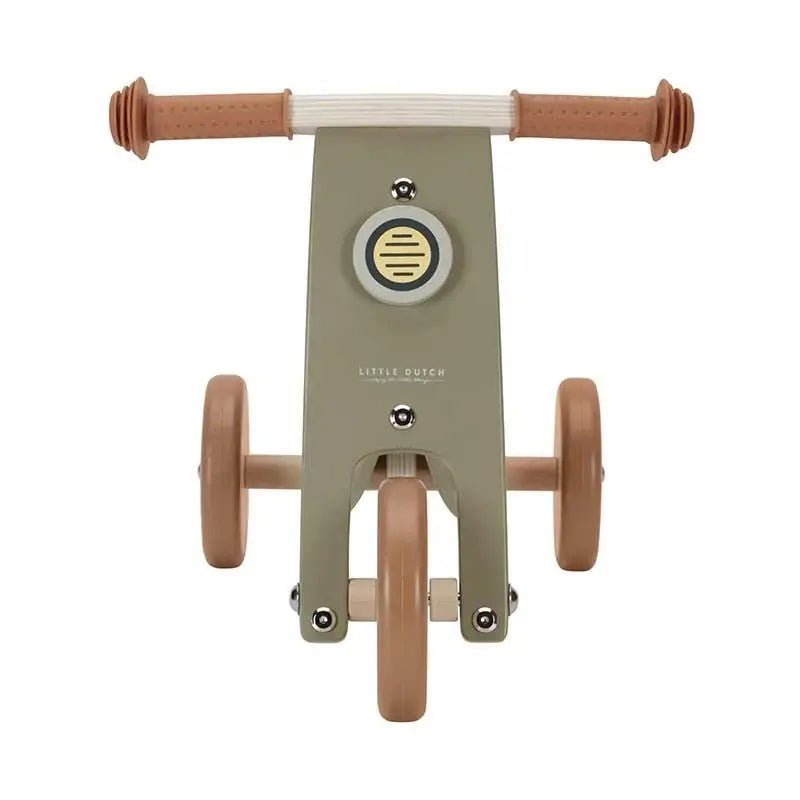 Little Dutch | Houten Loopfiets | Driewieler | Olijfkleur | zithoogte 25 - 29 cm |1+ - Kleine Eland