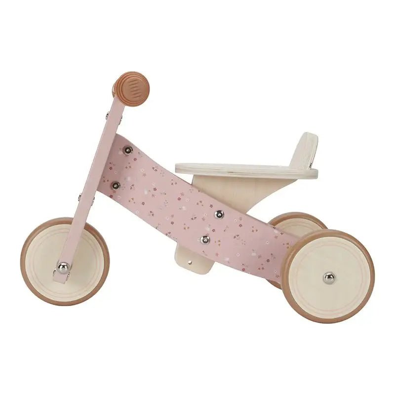 Little Dutch | Houten Loopfiets | Driewieler | Roze | zithoogte 25 - 29 cm |1+ - Kleine Eland