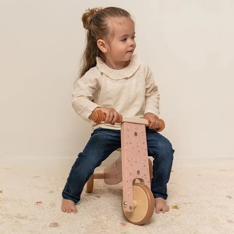 Little Dutch | Houten Loopfiets | Driewieler | Roze | zithoogte 25 - 29 cm |1+ - Kleine Eland