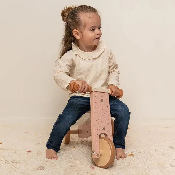 Little Dutch | Houten Loopfiets | Driewieler | Roze | zithoogte 25 - 29 cm |1+ - Kleine Eland