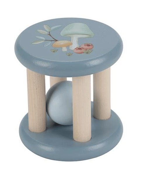 Little Dutch | Houten Rammelaar Roller | Forest Friends | 7 cm | +3 maanden - Kleine Eland