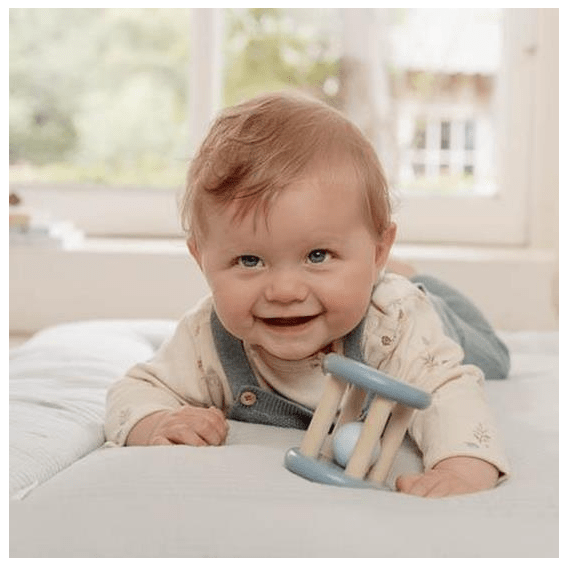 Little Dutch | Houten Rammelaar Roller | Forest Friends | 7 cm | +3 maanden - Kleine Eland