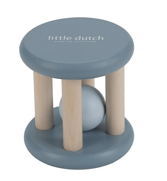 Little Dutch | Houten Rammelaar Roller | Forest Friends | 7 cm | +3 maanden - Kleine Eland