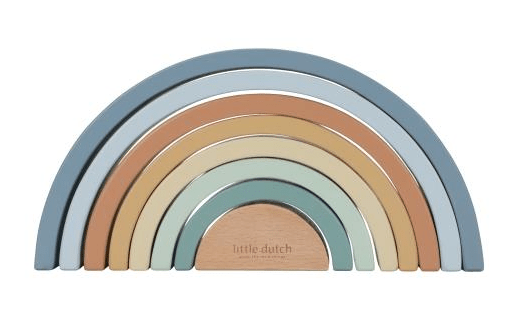 Little Dutch | Houten Regenboog | 5 x 23,5 x 11,5 cm | 8 delig | Forest Friends | +18 mnd - Kleine Eland