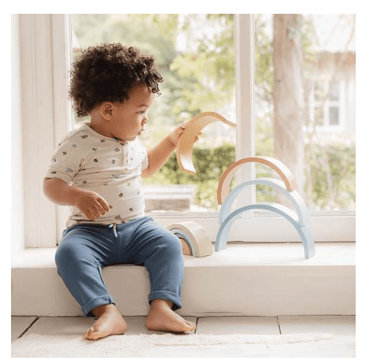 Little Dutch | Houten Regenboog | 5 x 23,5 x 11,5 cm | 8 delig | Forest Friends | +18 mnd - Kleine Eland